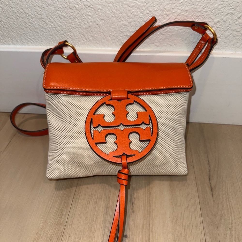 Tory Burch Miller Orange and Cream Crossbody Bag